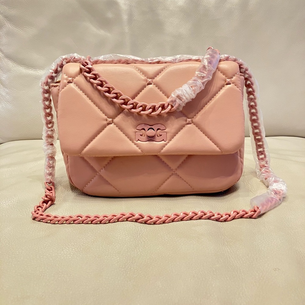 NWT Gilda Paris Quilted Pink Chain Two-way Bag